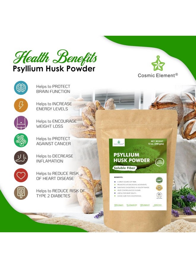 Cosmic Element 100% Pure Psyllium Husk Powder Organic - Fiber Supplement Powder | Psyllium Fiber Powder for Regularity and Keto Baking | Finely Ground Psyllium Husk Powder for Baking and Bread - 12 oz - Image 5