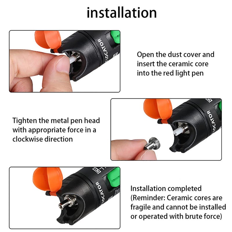 كلاراكو Klarako 8X ألياف بصرية سيراميكية النواة، ألياف بصرية، محدد الأعطال البصرية، رؤوس معدنية، أطراف معدنية و8X رؤوس ذهنية لتحديد الأعطال البصرية، جهاز اختبار الألياف البصرية، مقياس الضوء، جهاز اختبار كابلات الشبكة - Image 5