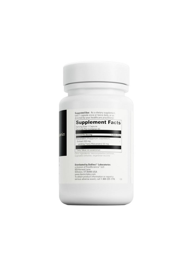 DAVINCI Labs Resveratrol-50 - Helps Support Immune System, Bone Health & Heart Health with Resveratrol* - Gluten-Free & Vegetarian - 60 Capsules - Image 2