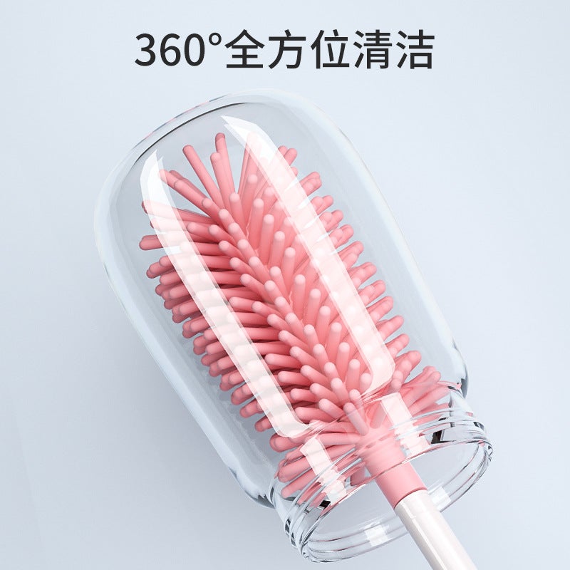 Rotatable Baby Bottle Brush 3 Piece Set Nipple Brush Straw Baby Washing Bottle Baby Special Cleaning Brush Suit - Image 3