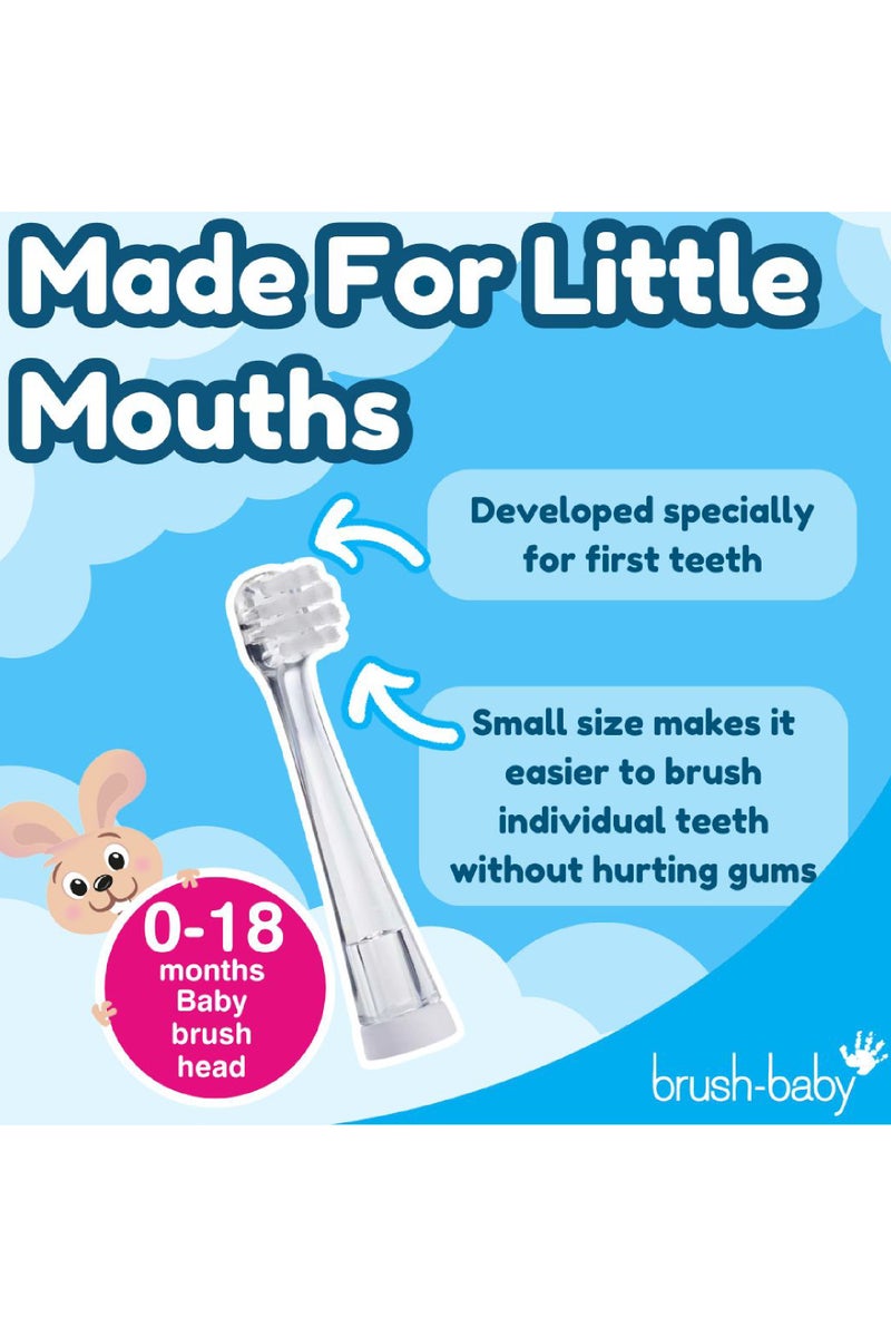 brush-baby رؤوس فرشاة بديلة BabySonic 0-18 شهر (عبوة 2) - Image 3