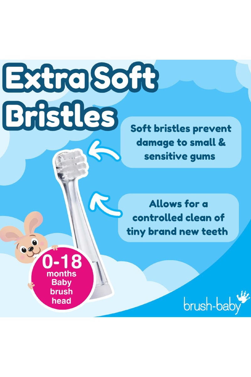 brush-baby رؤوس فرشاة بديلة BabySonic 0-18 شهر (عبوة 2) - Image 4