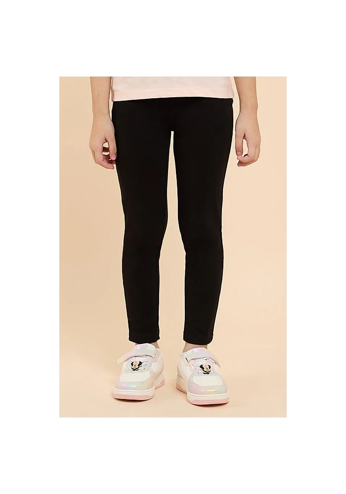 أر أند بي Solid Skinny Fit Pants with Elastic Waist