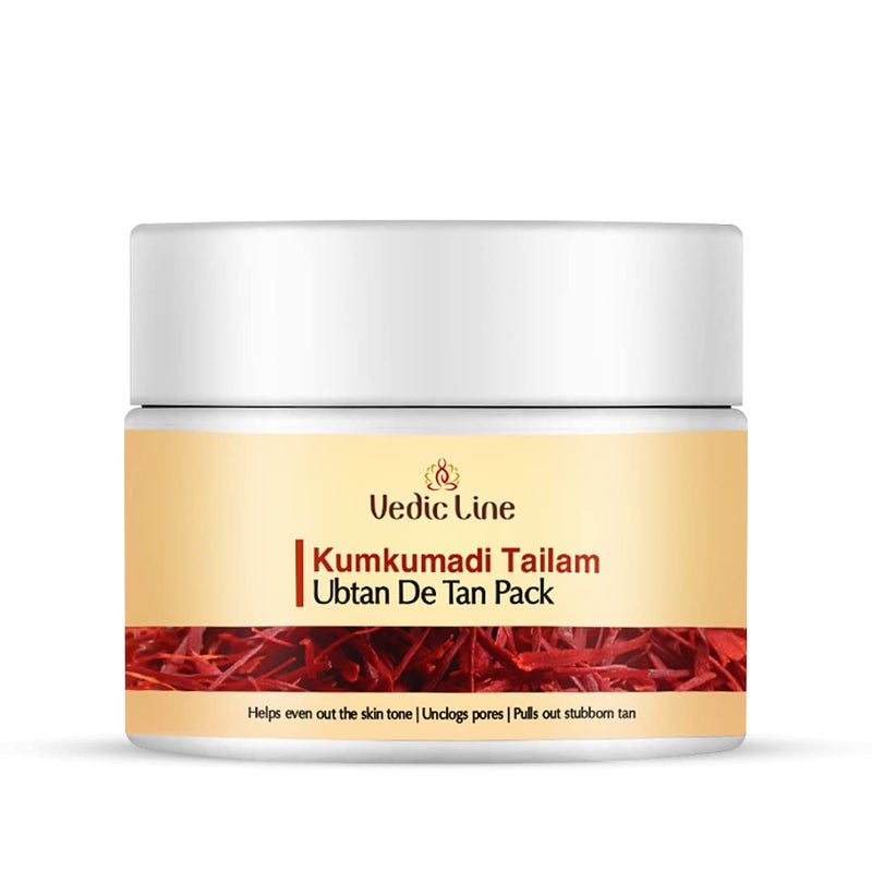 Vedic Line Vedic Line Kumkumadi Tailam De Tan Ubtan Fades Tan Blemishes  Pigmentation With Sesame Seed Oil And Aloe Barbadensis Leaf Juice For Dewy Glow Skin 100Ml - Image 1