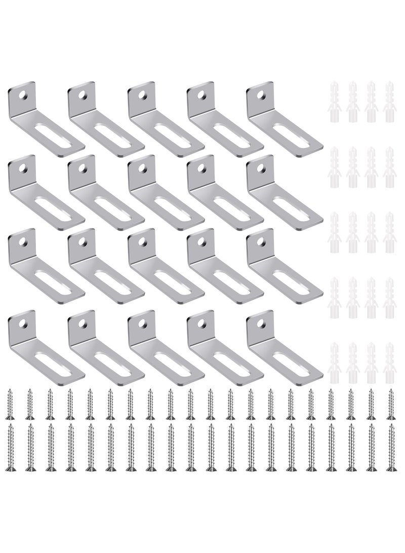 Barakah 20 Set Whiteboard Mounting Hardware Kit, Wall Hanging Brackets with Hanger Supports, Screws, and Expansion Tubes, Ideal for School and Office Supplies - Image 1