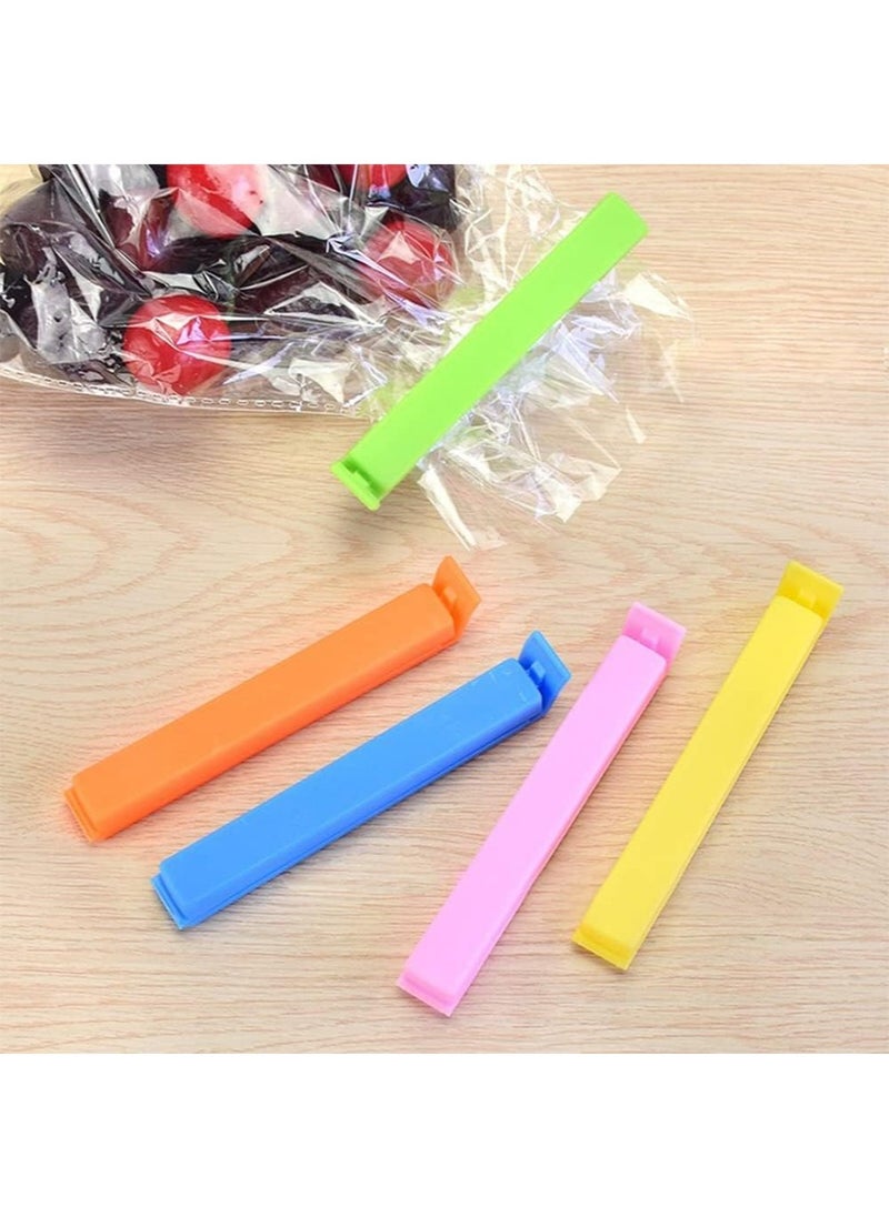 yIFeNG - 24 PCS Plastic Chip Clips for Food Packages, Curved Design Sealing Bag Clips for Food, Kitchen and Home, Assorted Size Plastic Bag Sealing Clips for Snack Coffee Potato Chip Food Storage Bag - Image 1
