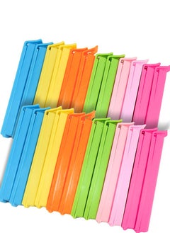 24 PCS Plastic Chip Clips for Food Packages, Curved Design Sealing Bag Clips for Food, Kitchen and Home, Assorted Size Plastic Bag Sealing Clips for Snack Coffee Potato Chip Food Storage Bag
