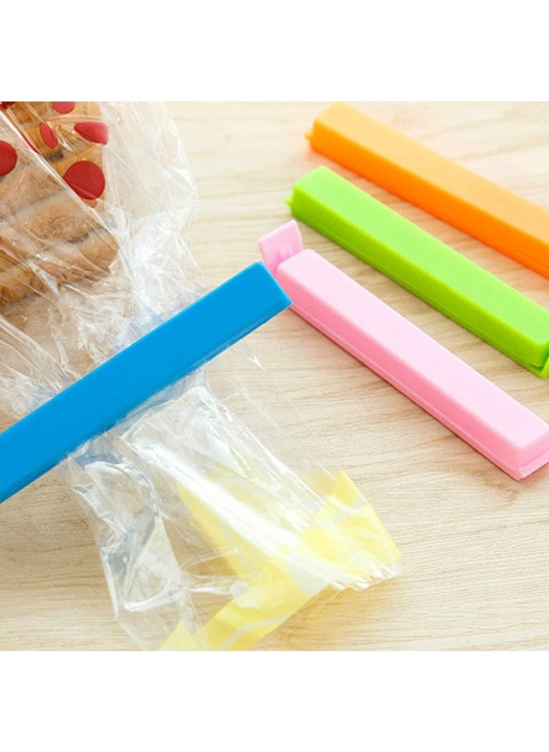 yIFeNG - 24 PCS Plastic Chip Clips for Food Packages, Curved Design Sealing Bag Clips for Food, Kitchen and Home, Assorted Size Plastic Bag Sealing Clips for Snack Coffee Potato Chip Food Storage Bag - Image 1