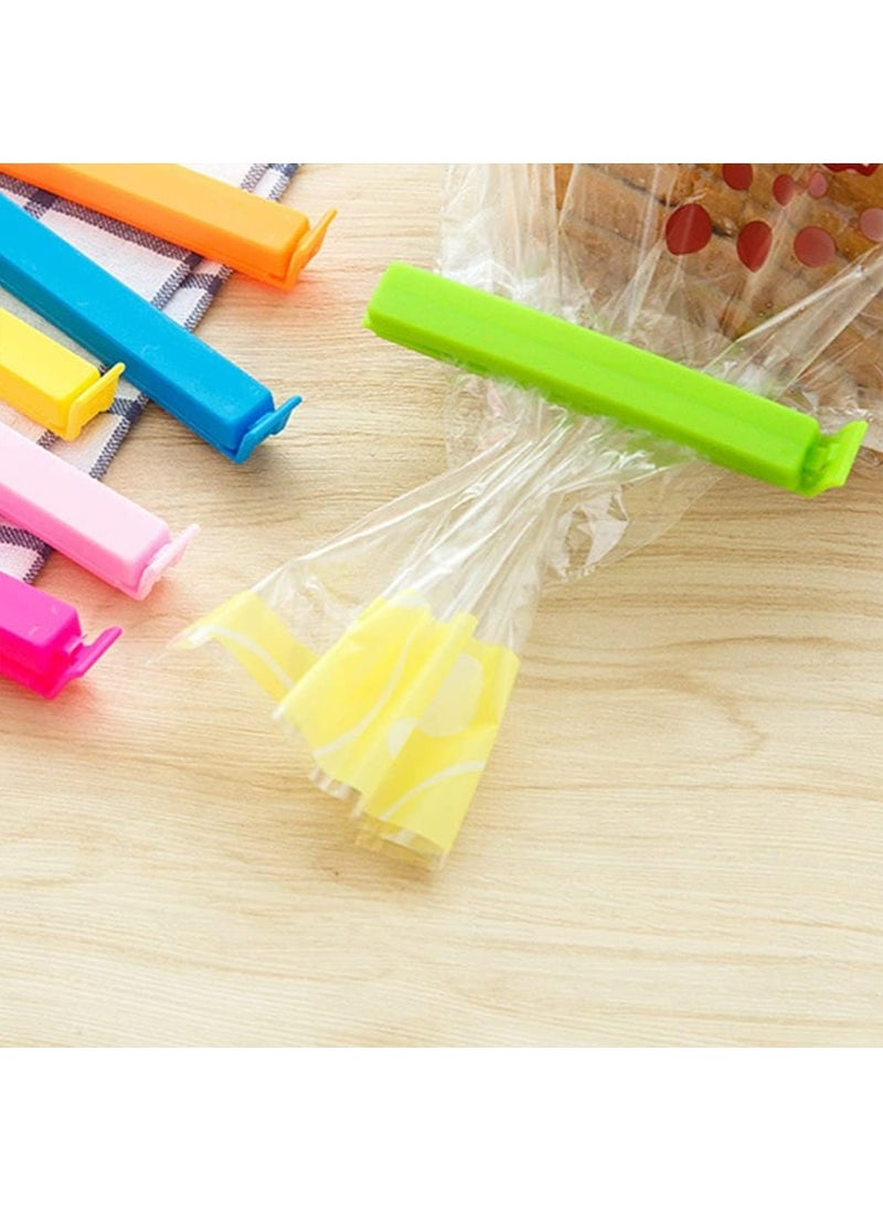 yIFeNG - 24 PCS Plastic Chip Clips for Food Packages, Curved Design Sealing Bag Clips for Food, Kitchen and Home, Assorted Size Plastic Bag Sealing Clips for Snack Coffee Potato Chip Food Storage Bag - Image 1