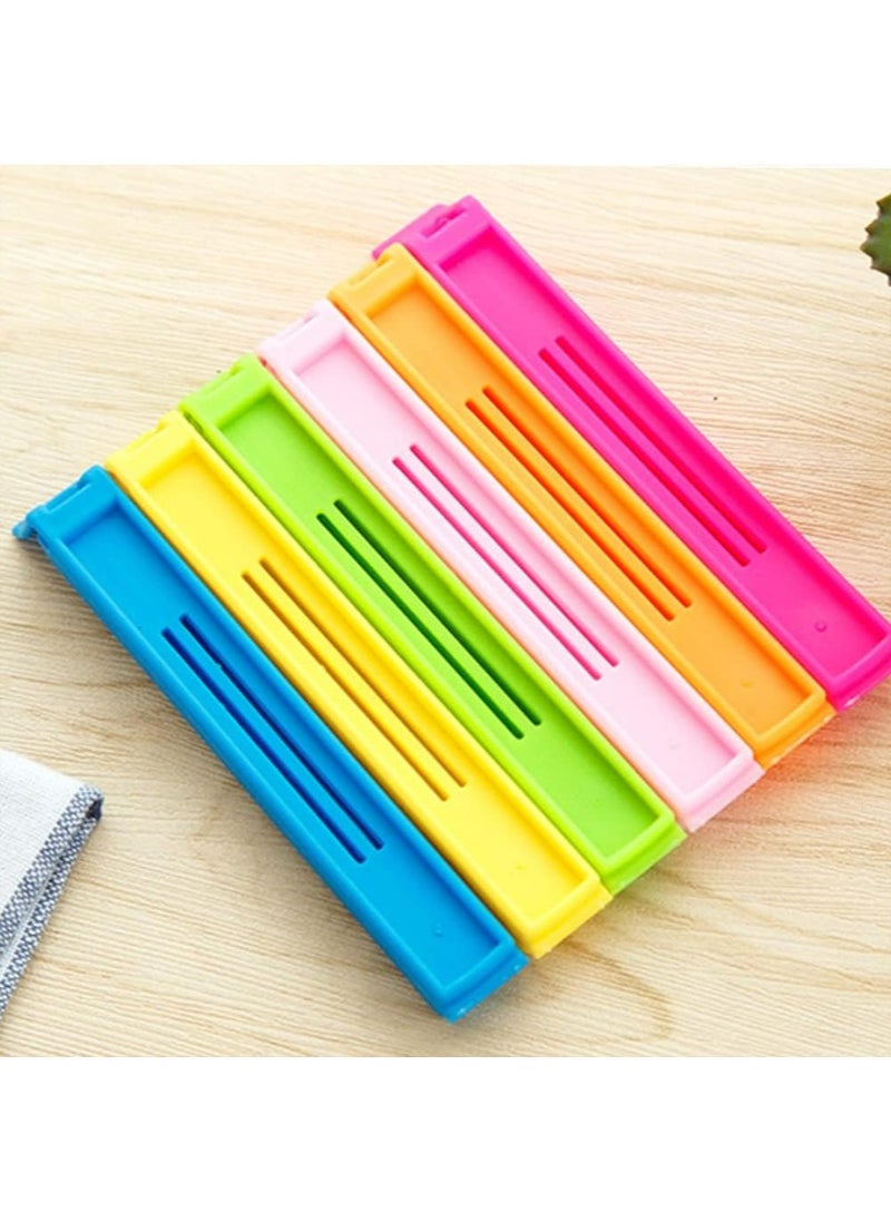 yIFeNG - 24 PCS Plastic Chip Clips for Food Packages, Curved Design Sealing Bag Clips for Food, Kitchen and Home, Assorted Size Plastic Bag Sealing Clips for Snack Coffee Potato Chip Food Storage Bag - Image 1