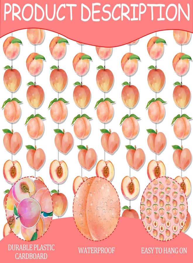 اوموني لوازم حفلات أعياد الميلاد على شكل خوخ، 8 قطع من أكاليل الخوخ، زينة حلوة مثل الخوخ، لافتات أكاليل ورقية معلقة بموضوع الفاكهة من أجل "الخوخ الصغير الحلو في الطريق" وديكور حفل استقبال الطفل وحفل الزفاف - Image 4