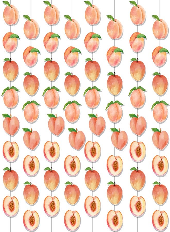 اوموني لوازم حفلات أعياد الميلاد على شكل خوخ، 8 قطع من أكاليل الخوخ، زينة حلوة مثل الخوخ، لافتات أكاليل ورقية معلقة بموضوع الفاكهة من أجل "الخوخ الصغير الحلو في الطريق" وديكور حفل استقبال الطفل وحفل الزفاف - Image 1