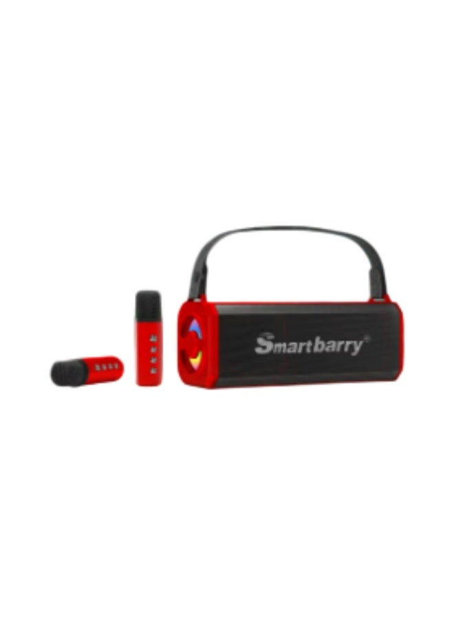 Smartbarry M28 Portable Karaoke Machine Wireless Bluetooth Speaker With two Microphones - Red - Image 1
