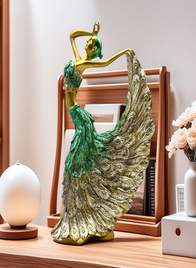 XINDAM Elegant Peacock Art Figurine Dancer Statue Decorative Home & Office Figurines Home Office Display Craft Living Room Decor Ornaments for Tabletop - Image 4