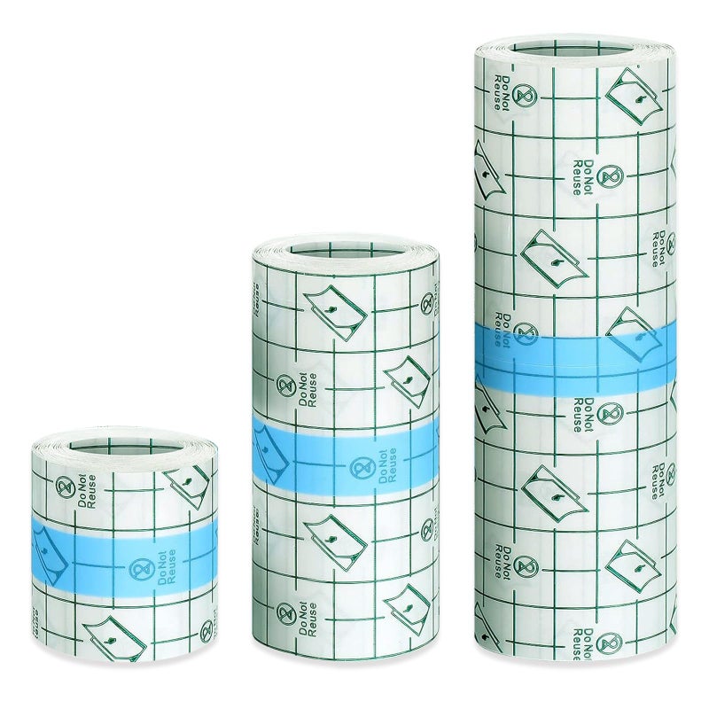 Jconly 3 Rolls Tattoo Aftercare Bandage - Jconly Waterproof Tattoo Film Second Skin Tattoo Cover Up Patch Tape Healing Wrap Tattoo Supplies for Swimming, Shower, Wound Initial Healing(2 Inch, 4 Inch, 6 Inch) - Image 1