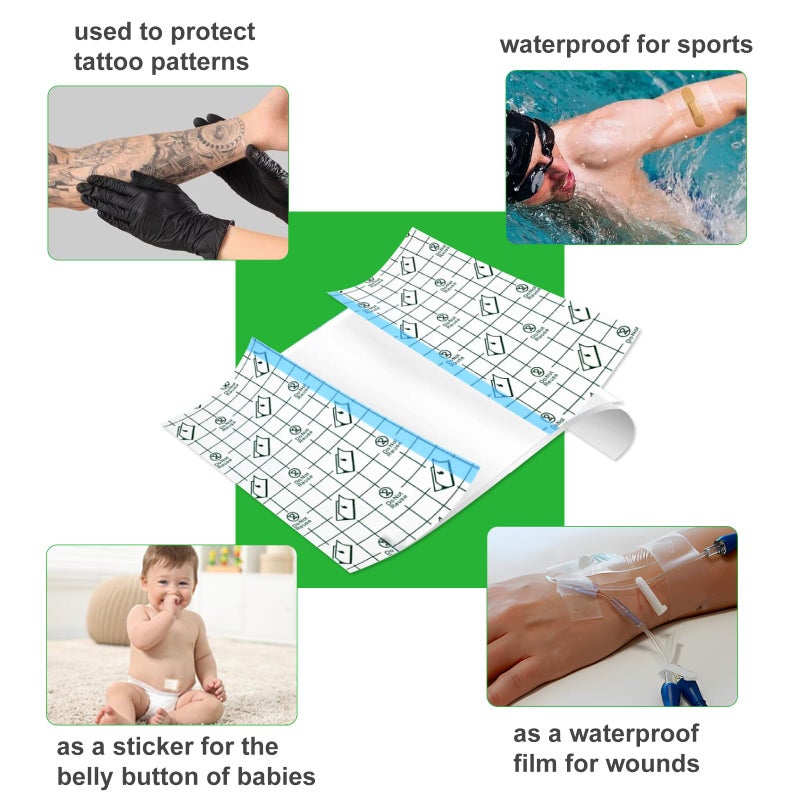Jconly 3 Rolls Tattoo Aftercare Bandage - Jconly Waterproof Tattoo Film Second Skin Tattoo Cover Up Patch Tape Healing Wrap Tattoo Supplies for Swimming, Shower, Wound Initial Healing(2 Inch, 4 Inch, 6 Inch) - Image 4
