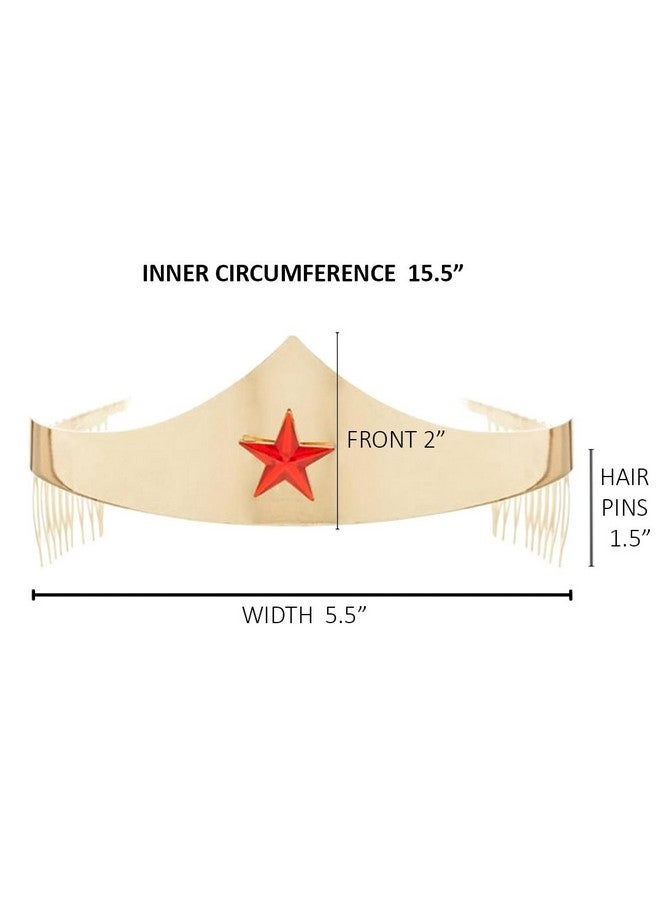 بايو وورلد تاج وندر وومن الذهبي من دي سي كوميكس مع نجمة الجوهرة الحمراء - Image 3