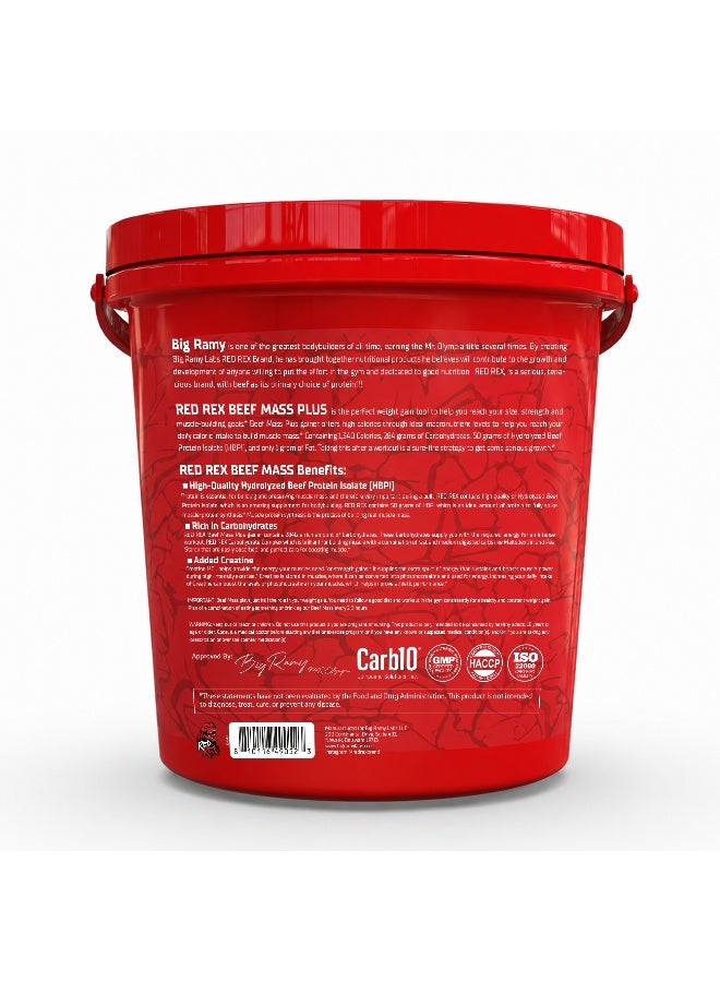 RED REX Beef Mass Plus Gainer Powder - Chocolate Flavor - 15lb (6.8kg) - 50 g Protein Per Serving - 20 Servings - for Muscle Growth & Recovery - Image 2