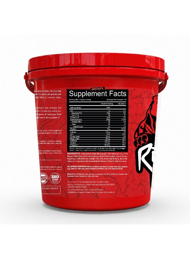 RED REX Beef Mass Plus Gainer Powder - Chocolate Flavor - 15lb (6.8kg) - 50 g Protein Per Serving - 20 Servings - for Muscle Growth & Recovery - Image 3