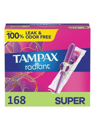 Radiant Tampons, Super Absorbency, With Leakguard Braid, Unscented, 28 Count x 6 Packs (168 Count total) - pzsku/Z049EFE9B29379930247AZ/45/_/1715619436/dbd335e0-48c9-4037-8a89-dac0ab6001b0