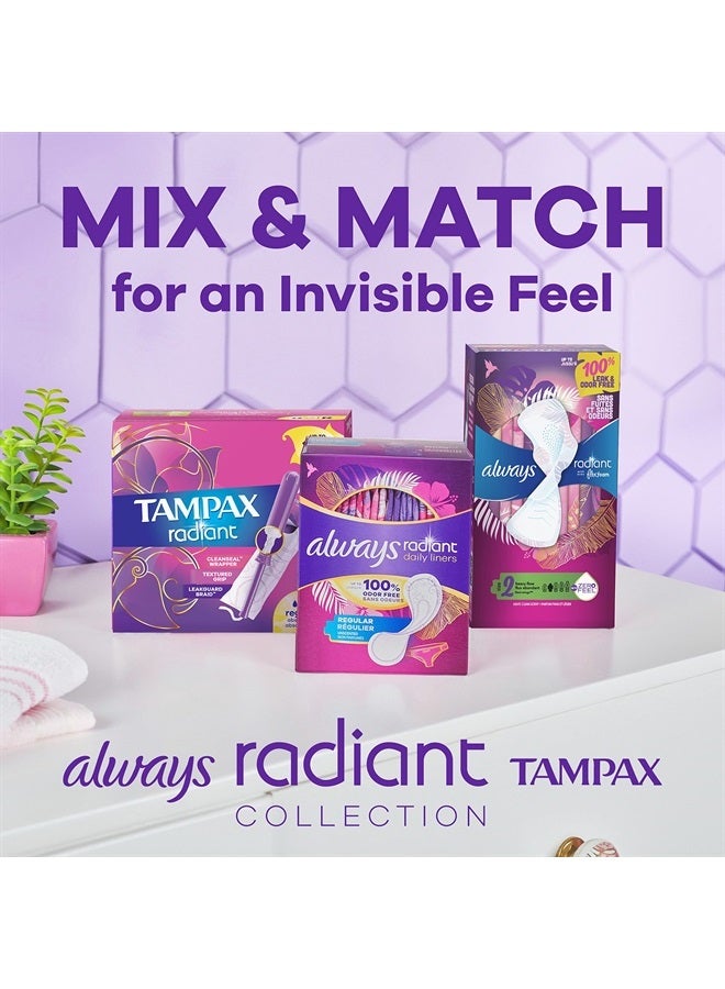 Radiant Tampons, Super Absorbency, With Leakguard Braid, Unscented, 28 Count x 6 Packs (168 Count total)