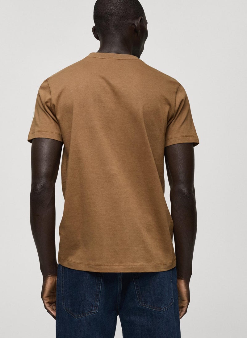 Mango Man - Casual Slim Fit V-Neck T-Shirt - Image 1
