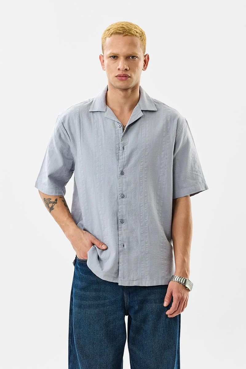 SNITCH 100% Cotton Textured Cuban Collar Box Fit Shirt