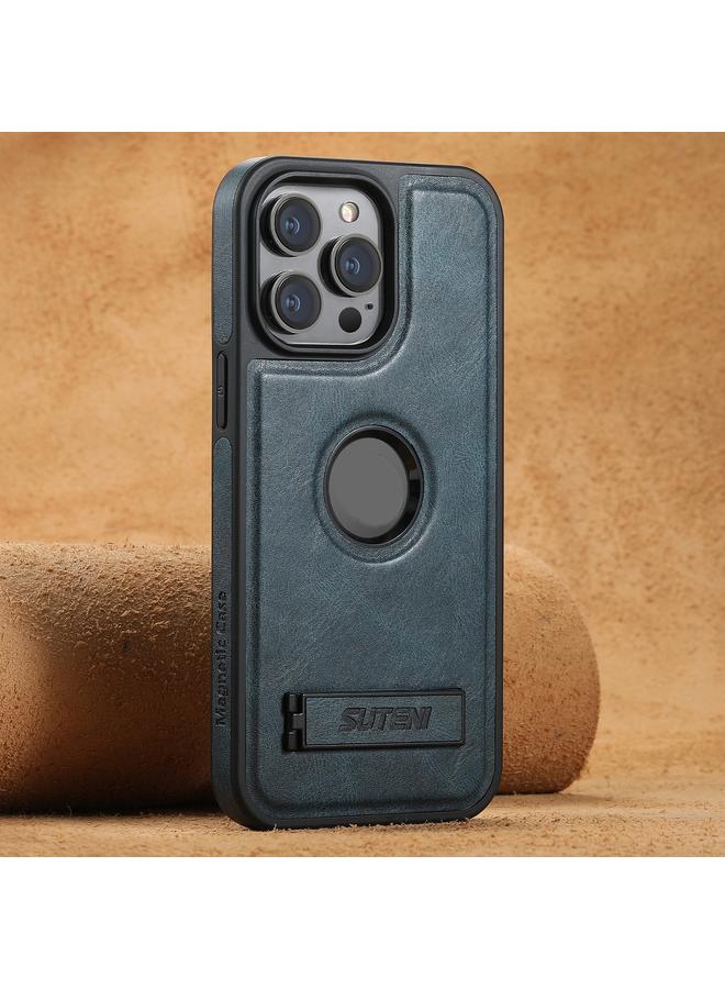 Suteni Case For iPhone 16 Pro Max G2 Magsafe Oil Wax Leather Back Phone Case with Holder - Image 1