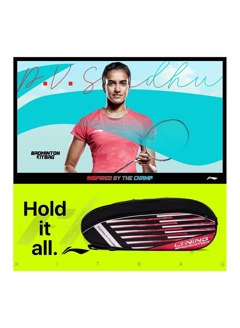 Li-Ning Flash Triple Zipper Polyester Badminton Kit Bag| Easy - Access Compartments | Spacious | Unisex - Men, Boys, Girls, Women  - Image 3