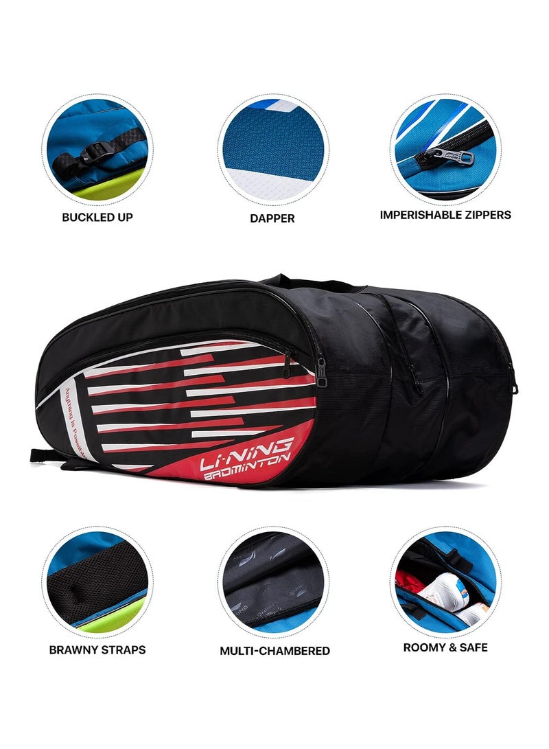 Li-Ning Flash Triple Zipper Polyester Badminton Kit Bag| Easy - Access Compartments | Spacious | Unisex - Men, Boys, Girls, Women  - Image 5
