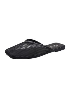 Casual Comfortable Womens Mesh Sandals Flat Bottom One-row Net Yarn Head 2024 Summer New Product Outer Wear Slippers Wholesale Black