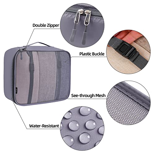 BAGAIL 10 Set Packing Cubes Various Sizes Packing Organizer for Travel Accessories Luggage Carry On Suitcase-Grey - Image 5