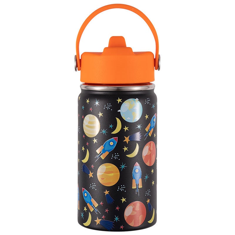 Space Bottle 'S Popular Cartoon Thermos Cup 304 Stainless Steel Straw Carrying Environmental Protection Thermos Cup Cartoon Cute - Image 3