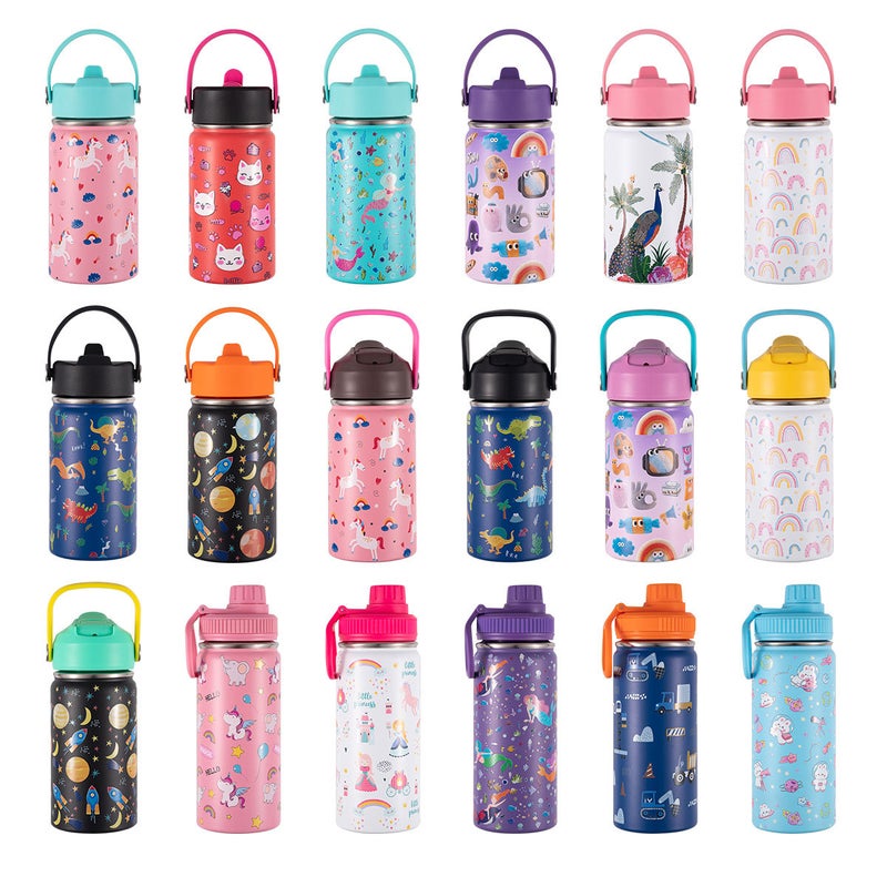 Space Bottle 'S Popular Cartoon Thermos Cup 304 Stainless Steel Straw Carrying Environmental Protection Thermos Cup Cartoon Cute - Image 2