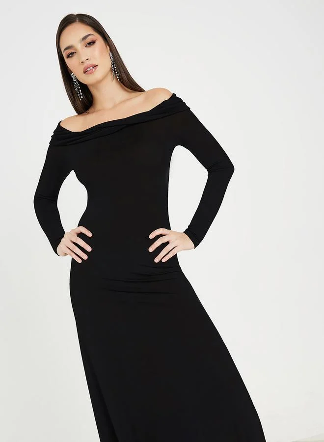 ستايلي Off-Shoulder Black Dress