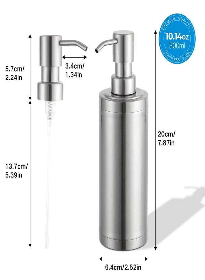 GAPPO Brushed Nickel Soap Dispenser Stainless Steel Metal Pump Hand Lotion Bottle for Bathroom, Bedroom and Kitchen(300ML/10.15Ounce) - Image 4