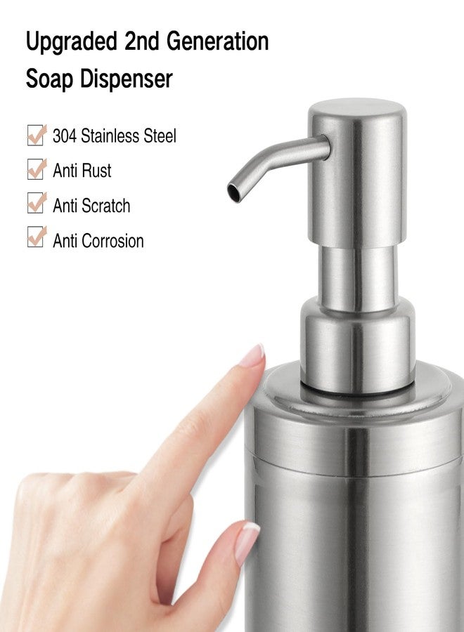 GAPPO Brushed Nickel Soap Dispenser Stainless Steel Metal Pump Hand Lotion Bottle for Bathroom, Bedroom and Kitchen(300ML/10.15Ounce) - Image 3
