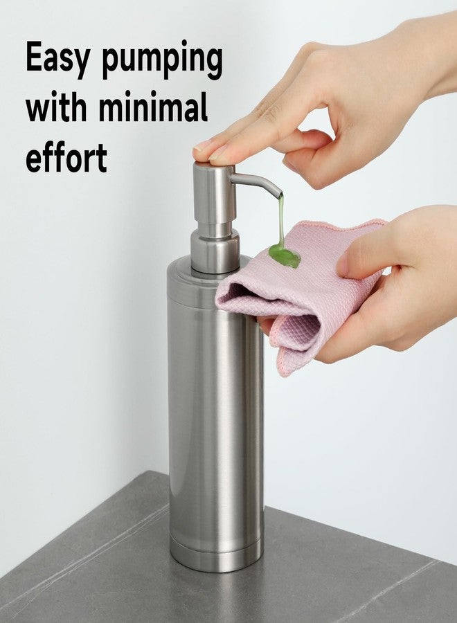 GAPPO Brushed Nickel Soap Dispenser Stainless Steel Metal Pump Hand Lotion Bottle for Bathroom, Bedroom and Kitchen(300ML/10.15Ounce) - Image 5