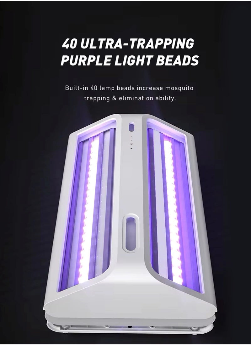Generic - Powerful Rechargeable Mosquito Killer Lamp - Dual-Sided Bug Zapper with Automatic Voltage Regulation, Advanced Low Power Technology, and Protective Net, Indoor & Outdoor Insect Control for Home, Office, Restaurants, Hospitals, White - Image 1