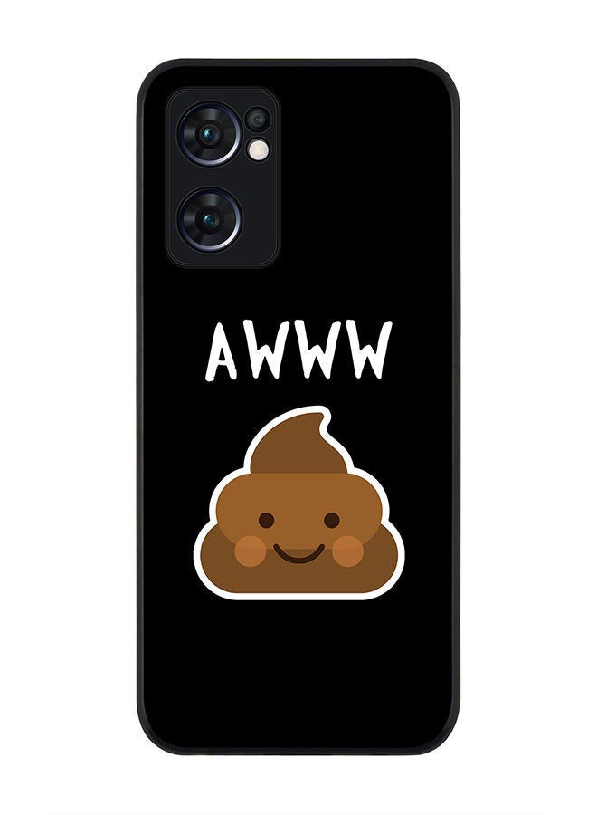 Stylizedd Rugged Black edge case for Oppo Reno7 5G  Slim fit Soft Case Flexible Rubber Edges Anti Drop TPU Gel Thin Cover - Awww Shit - Image 1