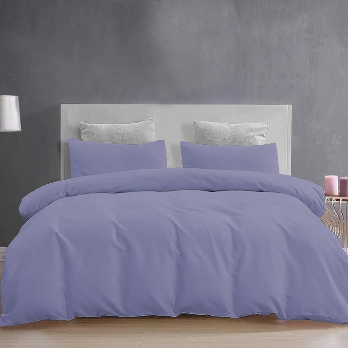 YRM BEDDINGS 3 PIECES DUVET COVER SETR 100 BRUSHED MICROFIBER WITH ZIPPER CLOSURE DUVET COVER 92X106 INCHES AND 2 PILLOW COVER 18X28 INCHES KING SIZEMEDIUM BLUE