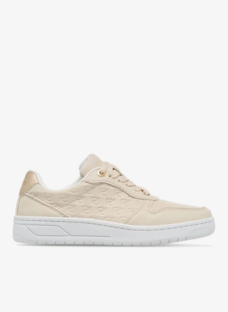 Women's Monogram Embossed Sneakers With Lace-Up Closure