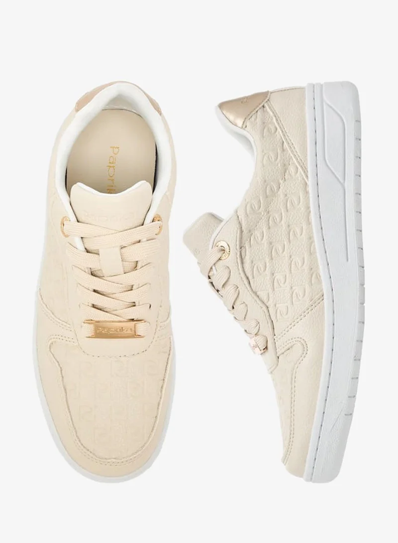 بابريكا سنيكرز نسائي بنقش المونوغرام وإغلاق برباط