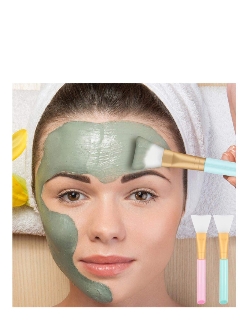 Excefore Jade Roller Eyes Facial Massage Kit Skin Roller, including 1Pc Double Head Jade Roller, 1Pc Single Head Jade Roller, 1Pc Gua Sha Tool, 2Pcs Face Mask Brush - Image 2