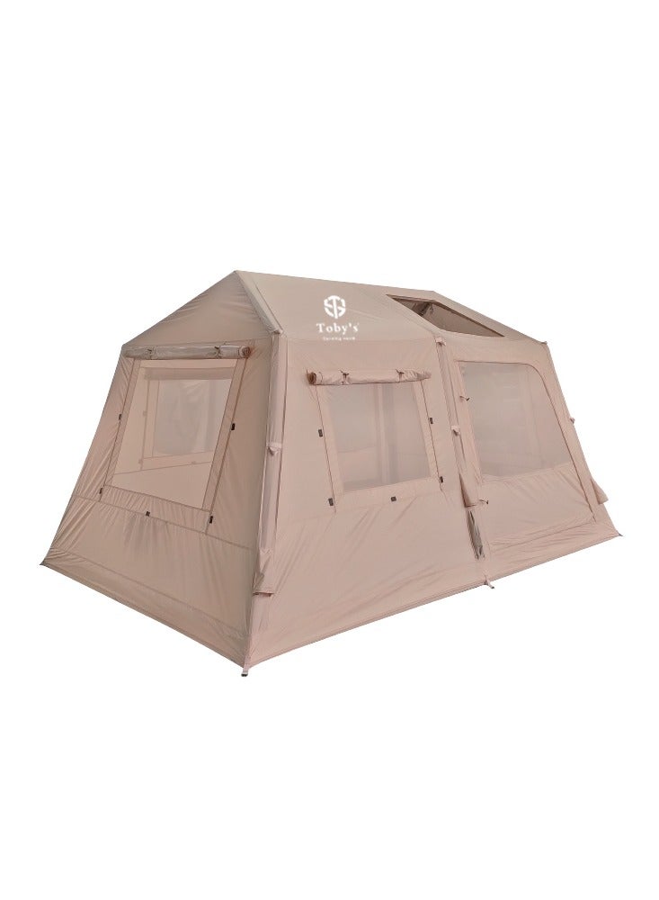 توبيز خيمة تخييم Tobys القابلة للنفخ - 04 مع مضخة، خيام تخييم فاخرة تتسع من 6 إلى 8 أشخاص، مزودة بأبواب ونوافذ شبكية - Image 2