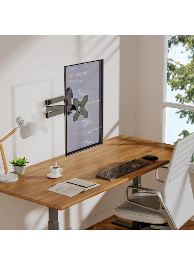 TV Wall Mount Articulating LCD Monitor Full Motion 15 inch Extension Arm Tilt Swivel for Most 13 to 32 inch LED TV Flat Panel Screen with VESA up to 100x100mm (1330LM), Black - Image 4