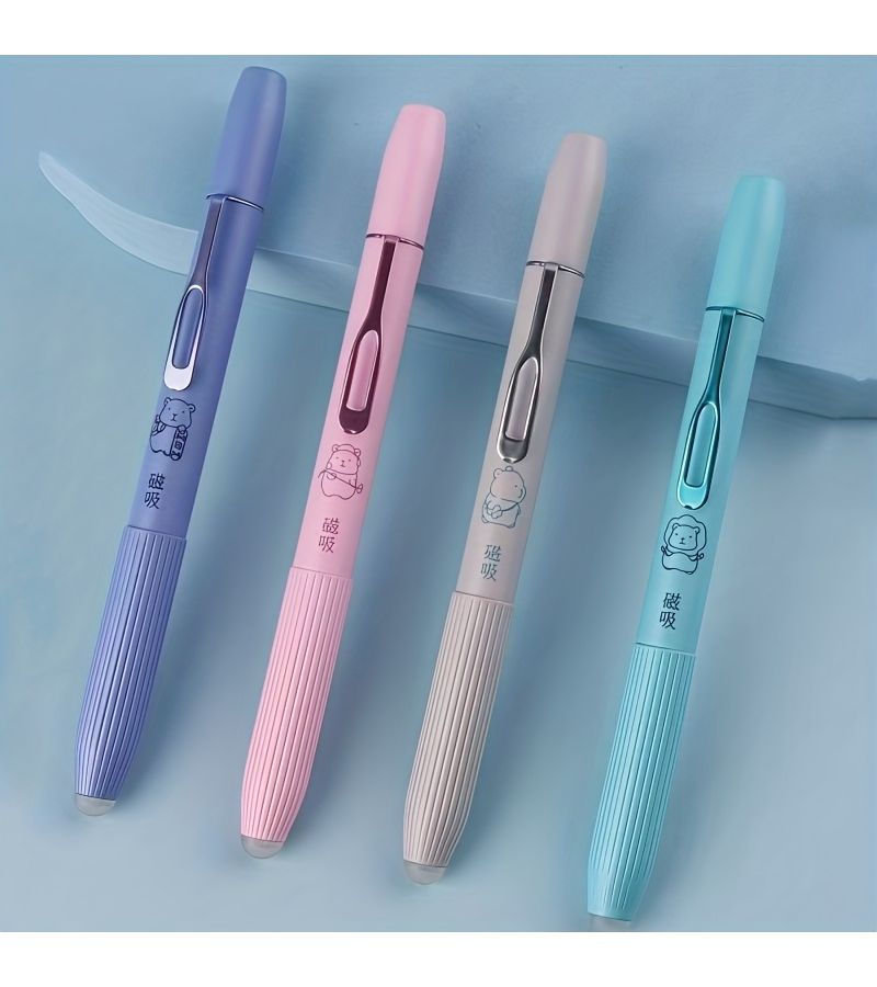 1pc Erasable Fountain Pen With Magnetic Design Featuring 0.38mm Colorful Iridium Nib Purple Suitable For Office And School Supplies - Image 3