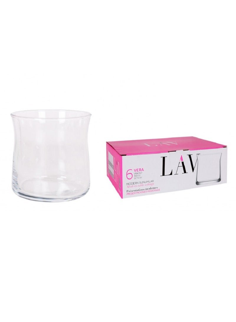 LAV طقم كؤوس ويسكي فيرا 6 قطع – 360 مل كؤوس كريستال شفافة للويسكي، بوربون وكوكتيلات - Image 3