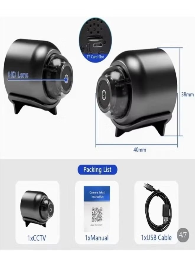 AROAQ - NEW X5 Mini Camera HD1080P Compact Wireless WIFI Camera with Cyclic Recording Function Suitable for Outdoor Camping and Home Use - Image 1