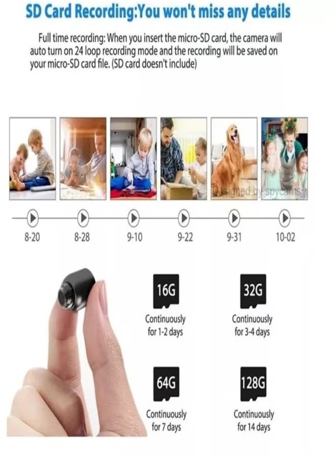 AROAQ - NEW X5 Mini Camera HD1080P Compact Wireless WIFI Camera with Cyclic Recording Function Suitable for Outdoor Camping and Home Use - Image 1